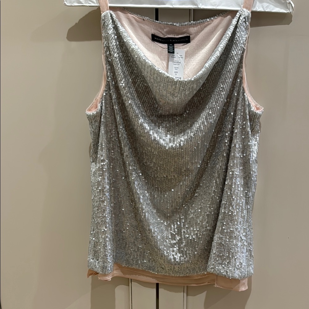 Silver Sequin Women's Top